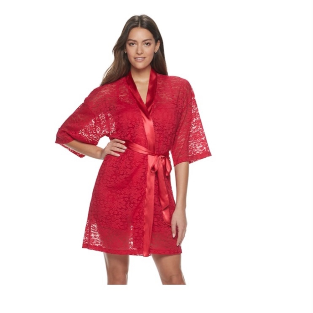 NWT Women's Apt. 9 Solid Lace Robe
